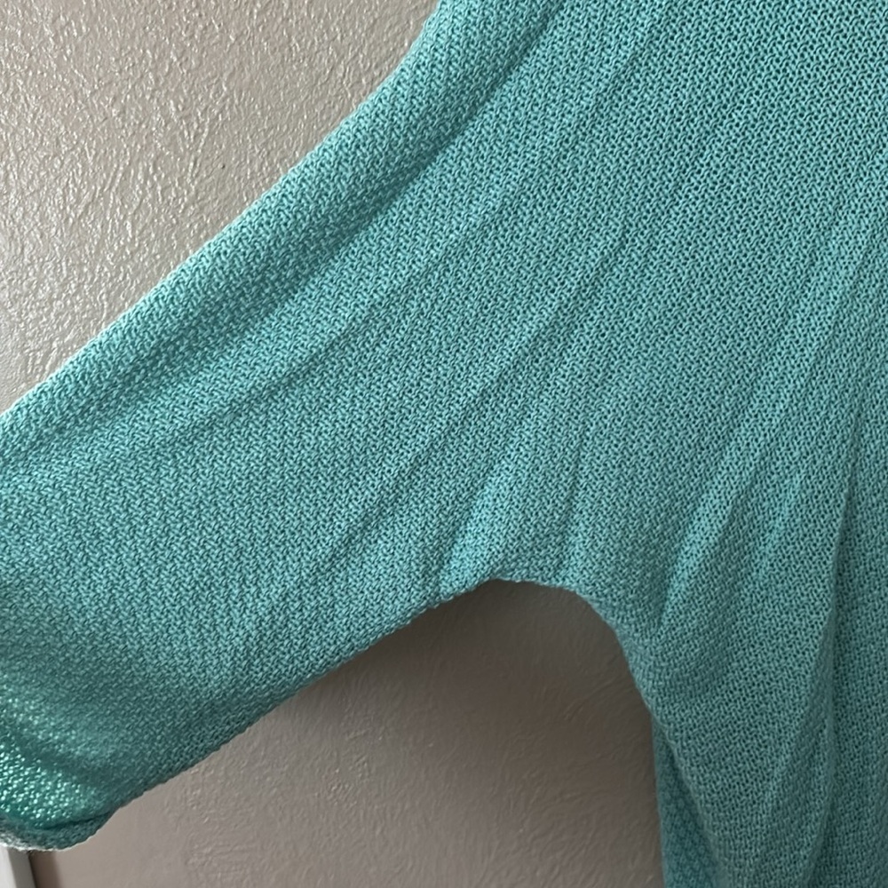 Womens Staccato Dolman Sleeve Lightweight loose knit Sweater Cardigan, Blue, S/M - Picture 7 of 7